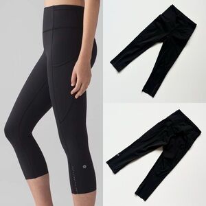 Lululemon Fast & Free Crop reflective dot black leggings